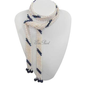 Schal Süßwasser Perle Halskette E13106